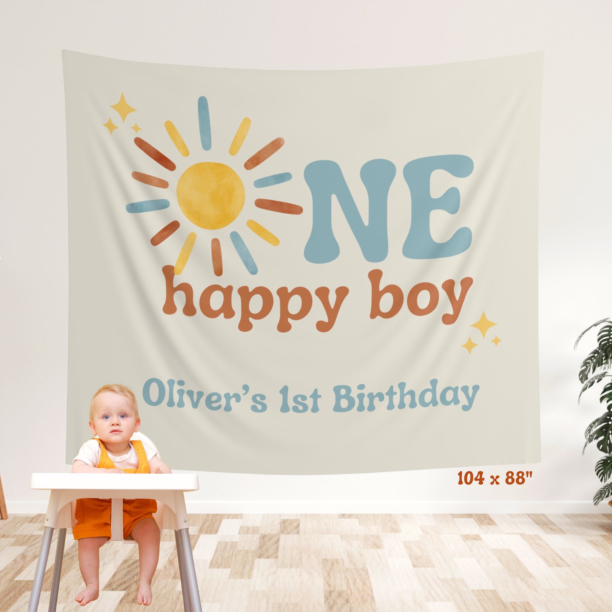 One Happy Boy 1st Birthday Banner - First Trip Around The Sun