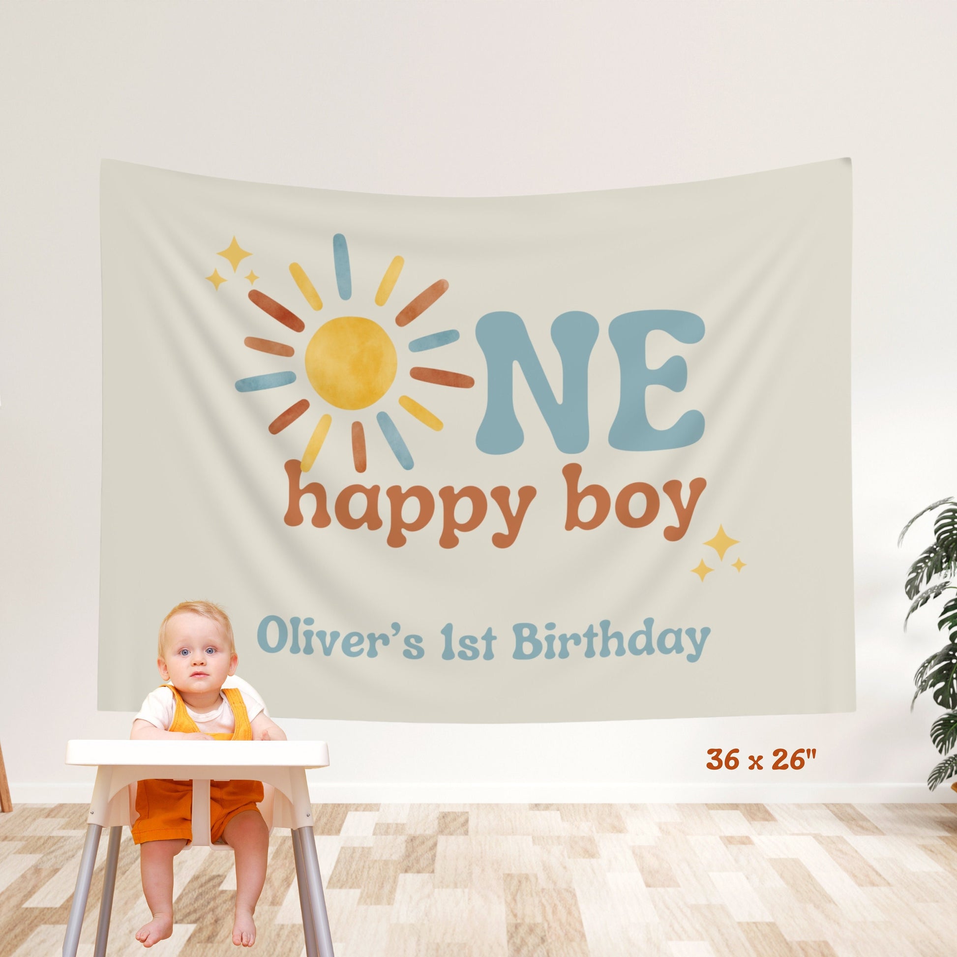 One Happy Boy 1st Birthday Banner - First Trip Around The Sun