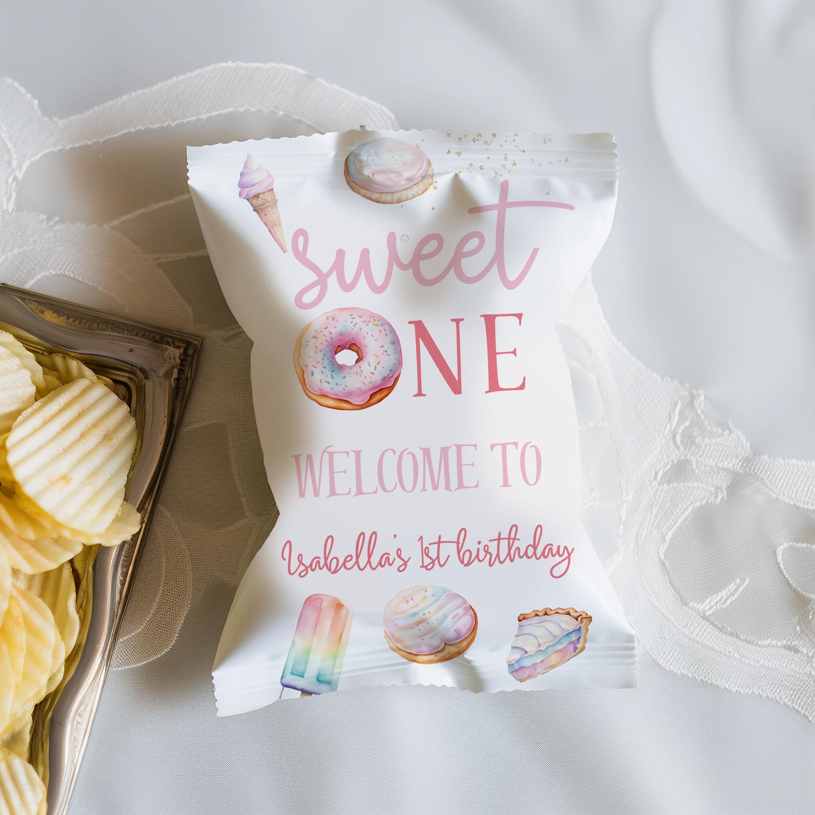 Sweet One 1st Birthday Bundle - Sweets Themed Birthday Supplies - Digital Download
