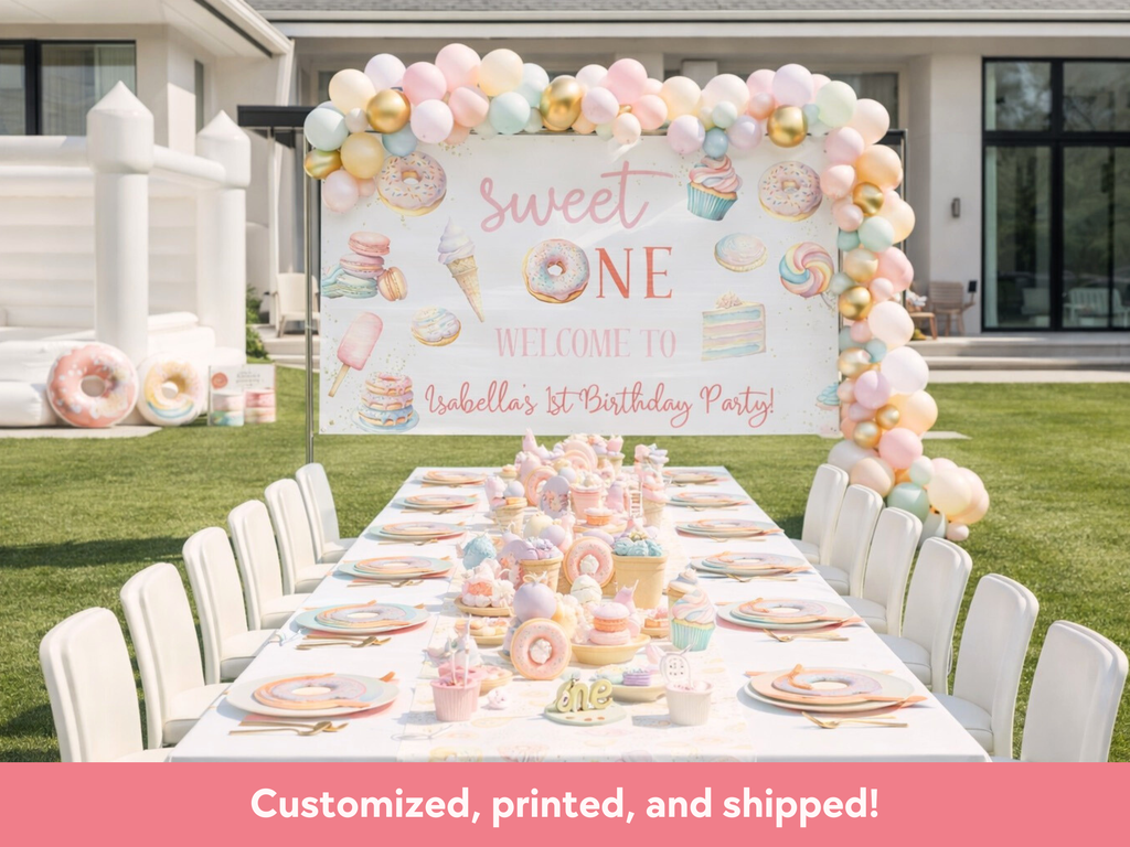 Sweet One 1st Birthday Vinyl Banner (Printed + Shipped)