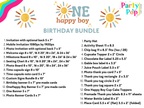 One Happy Boy birthday bundle list with product details on a white background