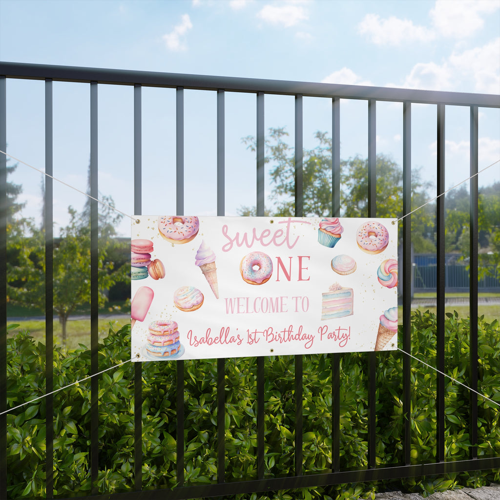 Sweet One 1st Birthday Vinyl Banner (Printed + Shipped)