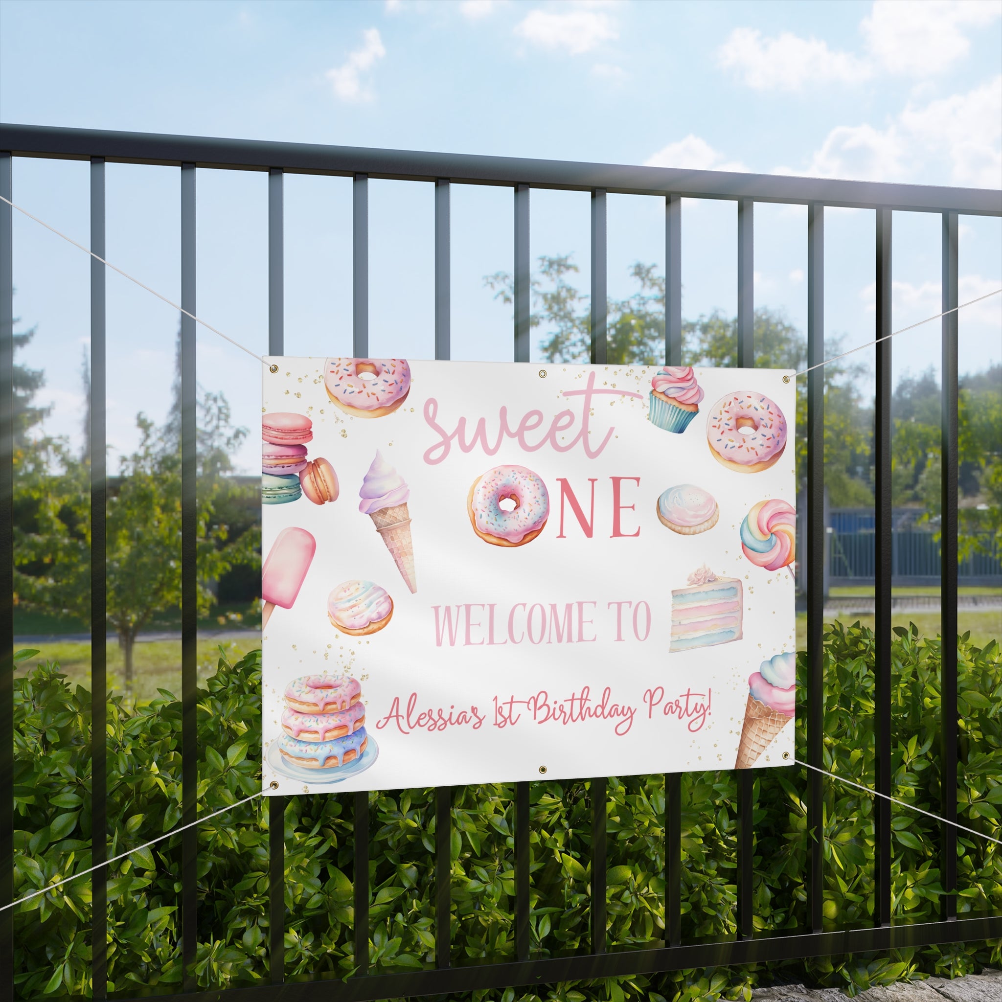Sweet One 1st Birthday Vinyl Banner (Printed + Shipped)
