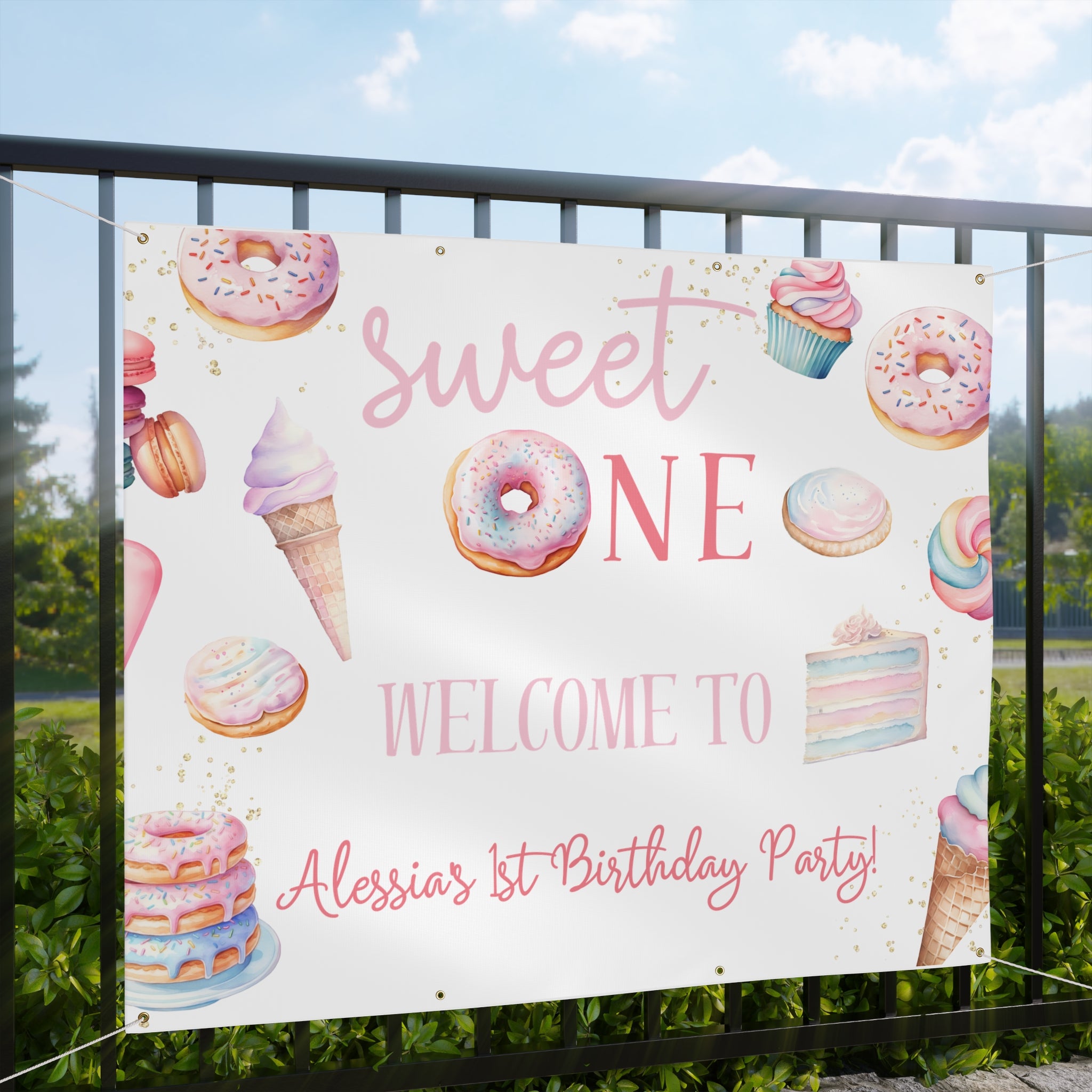 Sweet One 1st Birthday Vinyl Banner (Printed + Shipped)