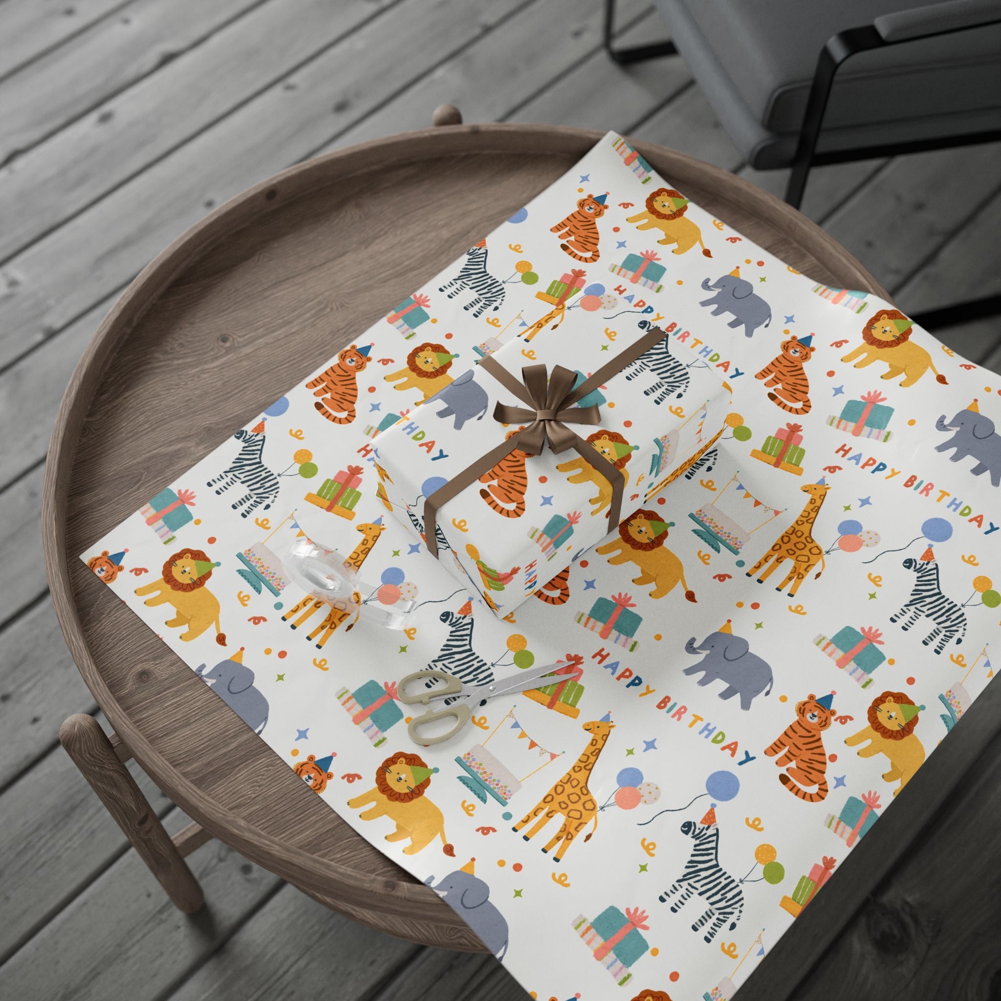 Party Animals Birthday Wrapping Paper (Printed +Shipped)