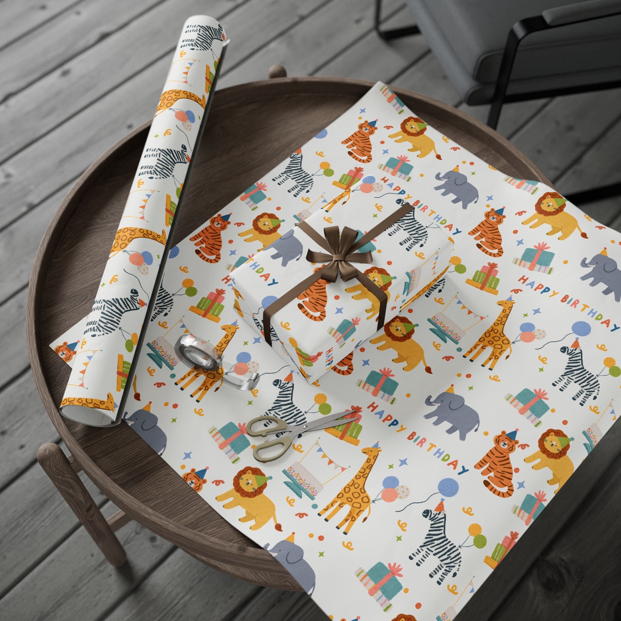Party Animals Birthday Wrapping Paper (Printed +Shipped)