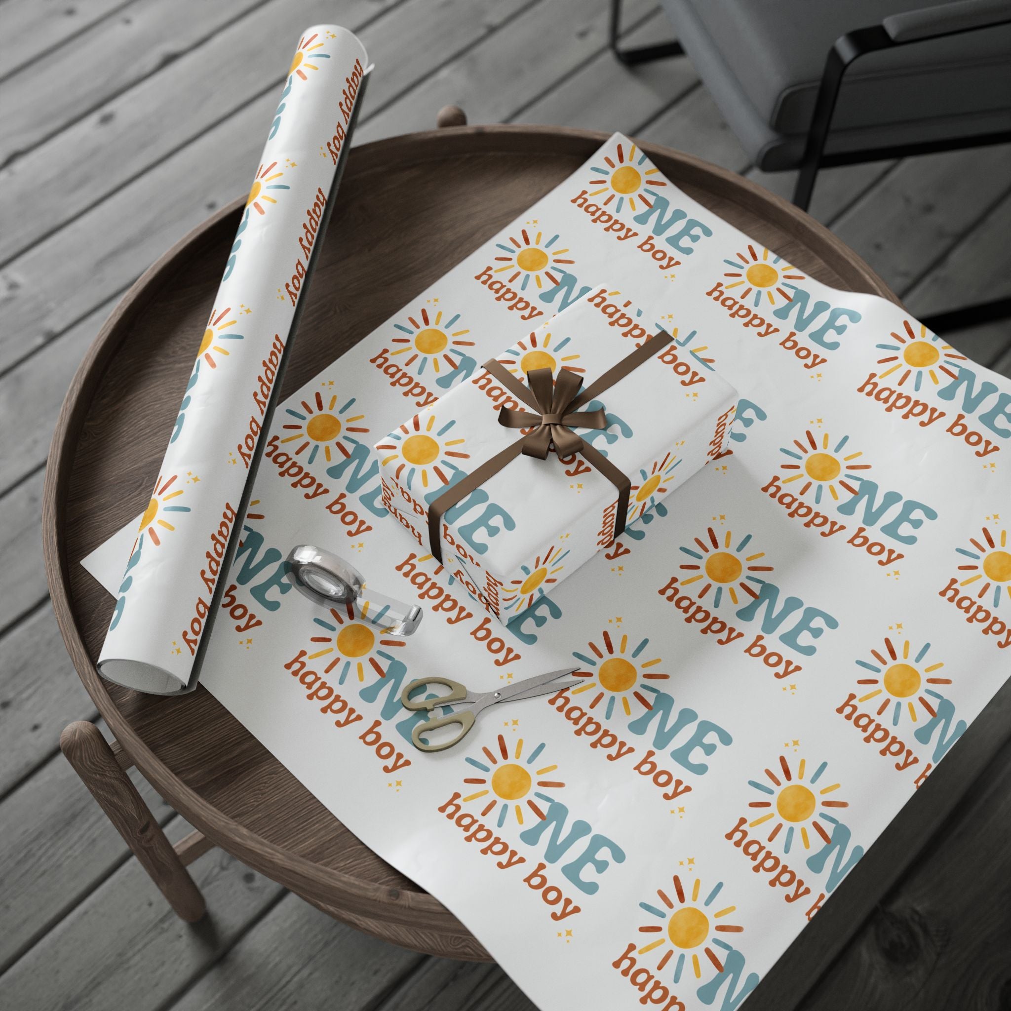 One Happy Boy Birthday Wrapping Paper (Printed + Shipped)