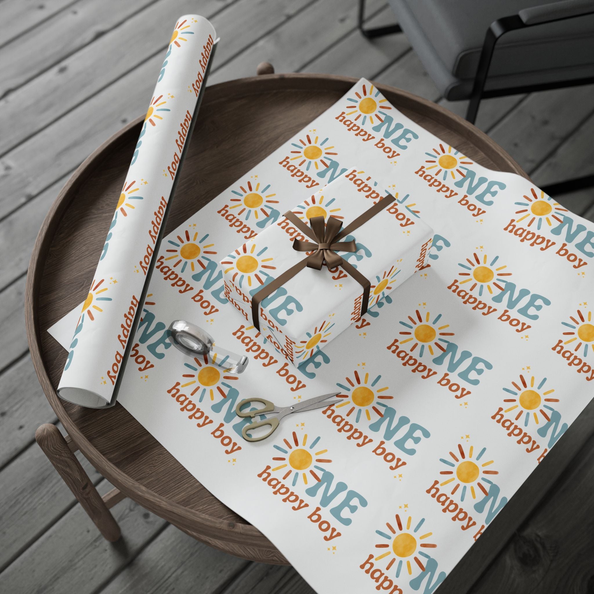 One Happy Boy Birthday Wrapping Paper (Printed + Shipped)