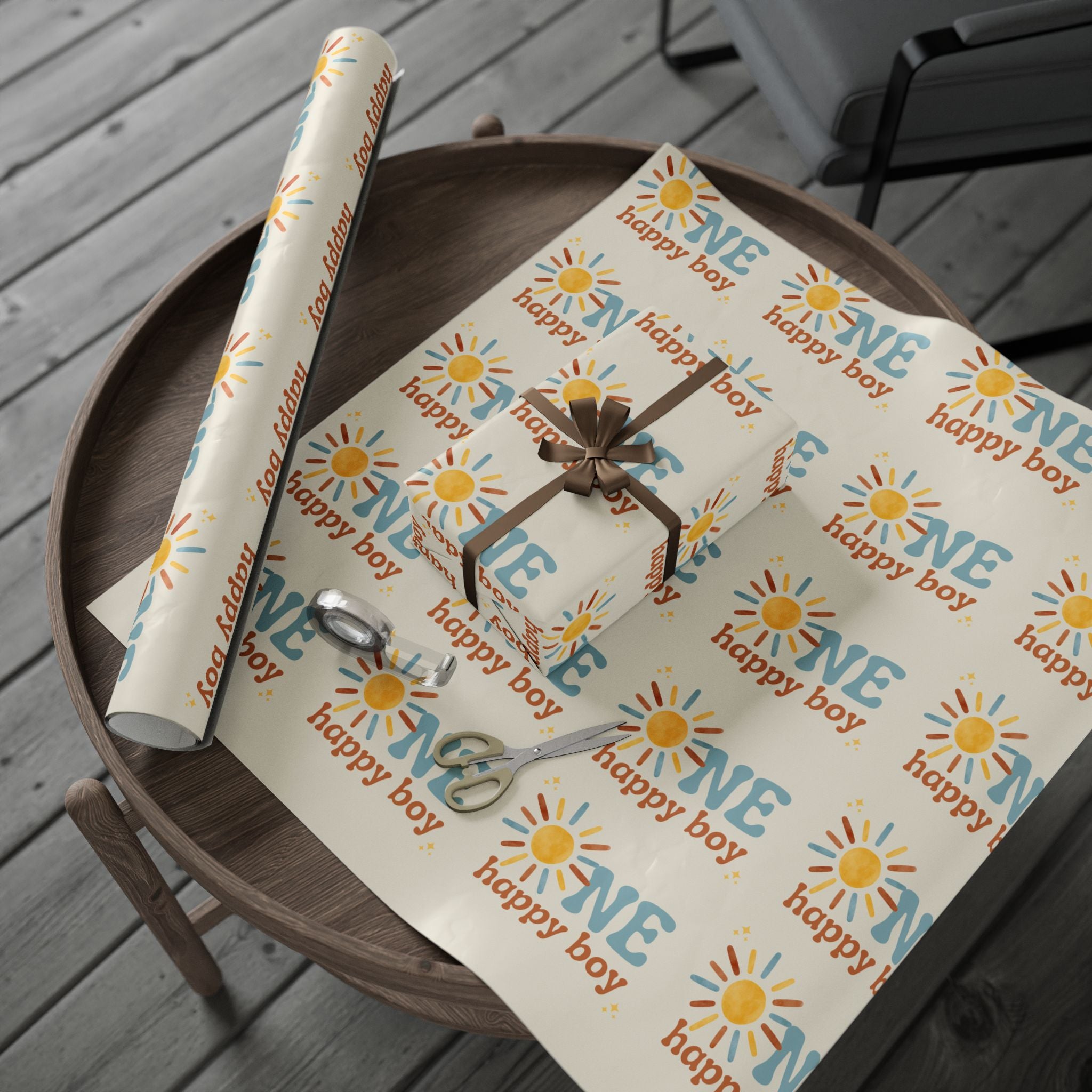 One Happy Boy Birthday Wrapping Paper (Printed + Shipped)