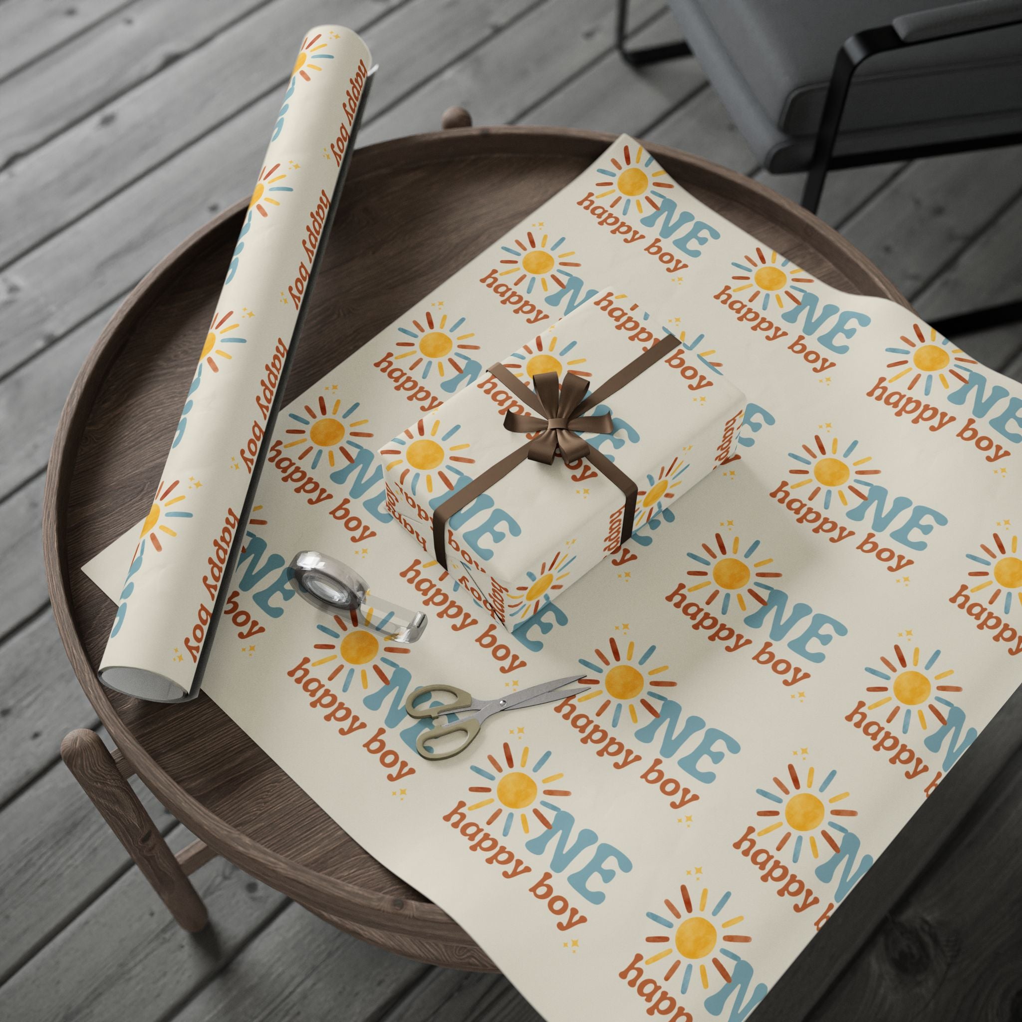 One Happy Boy Birthday Wrapping Paper (Printed + Shipped)