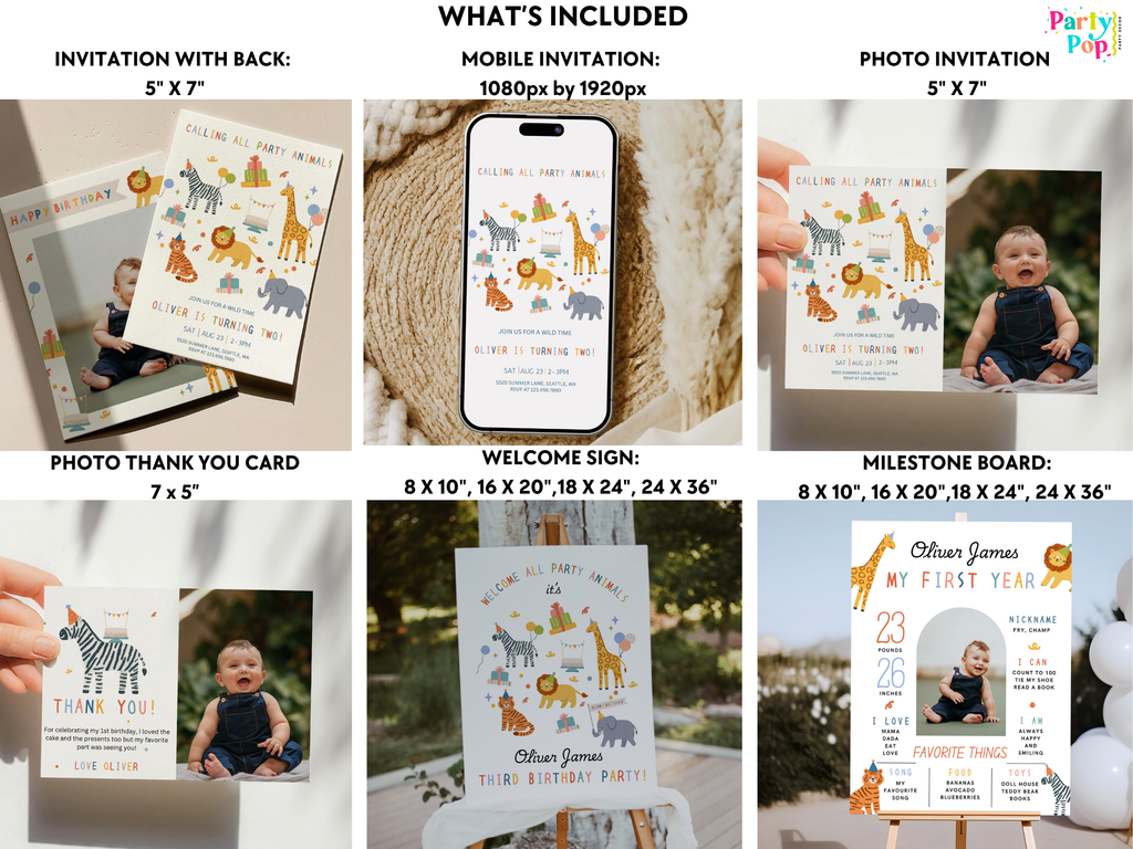 Party Animals Instant Party Bundle - Download + Print