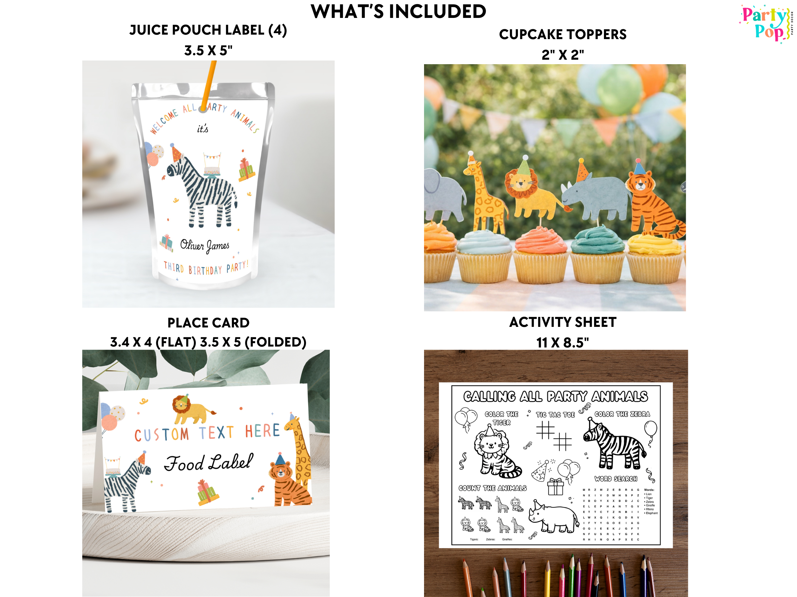 Party Animals Instant Party Bundle - Download + Print