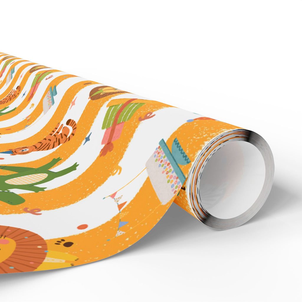 Party Animals Striped Birthday Wrapping Paper - (Printed + Shipped)