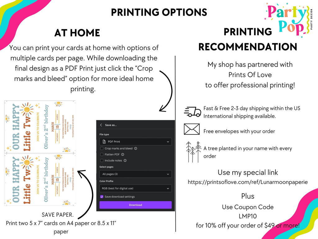Our Happy Little Two Birthday Invitation - Two Happy Birthday - Digital Download
