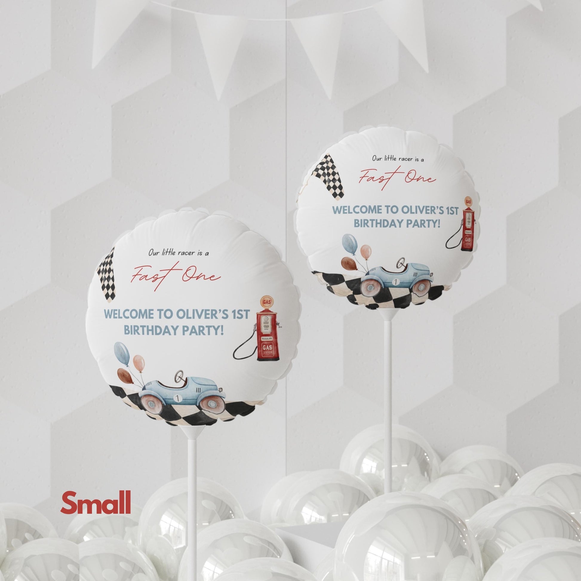 Fast One Birthday Balloon - Vintage Race Car - Race Car Birthday