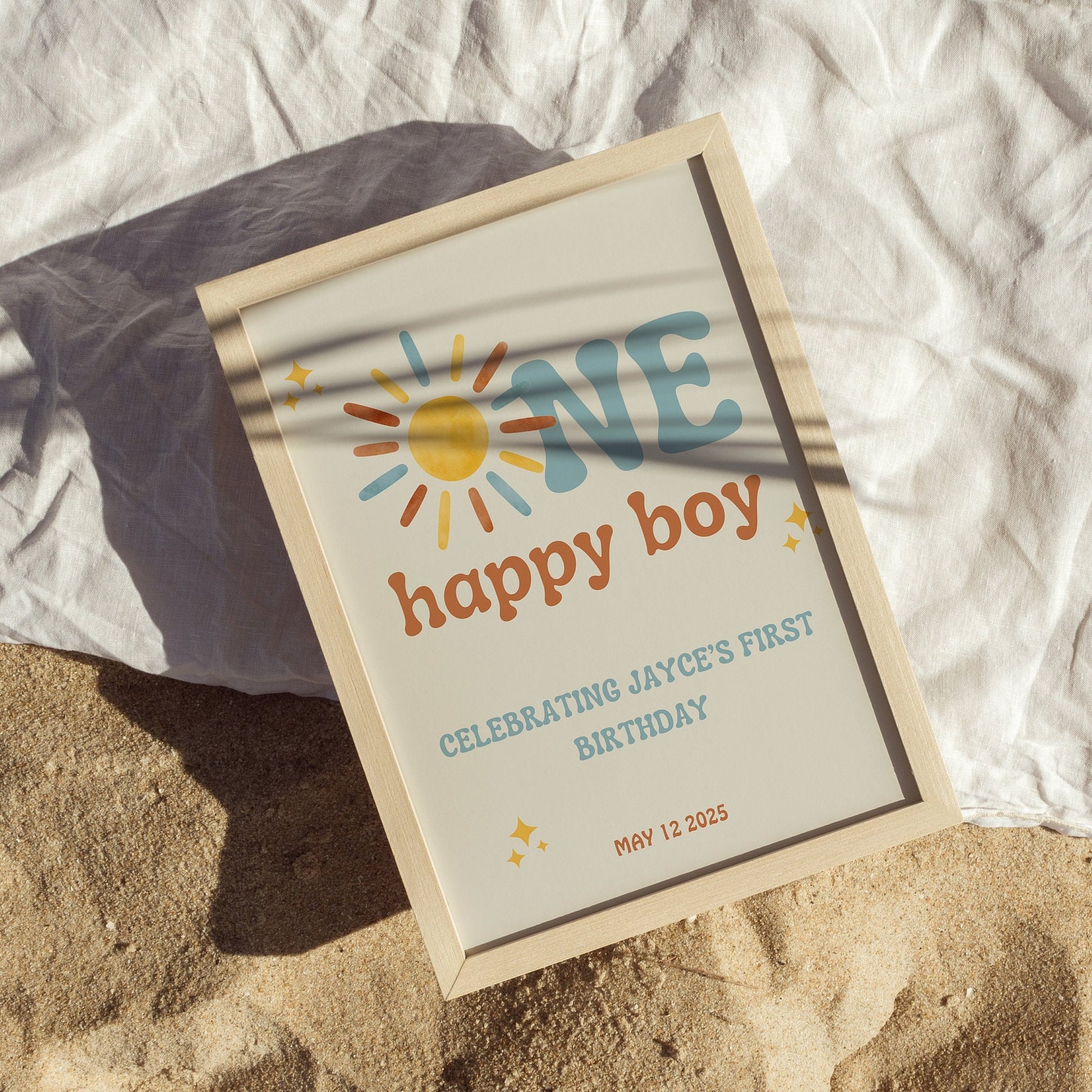 One Happy Boy First Birthday Decor - Sunshine Theme - Digital Download