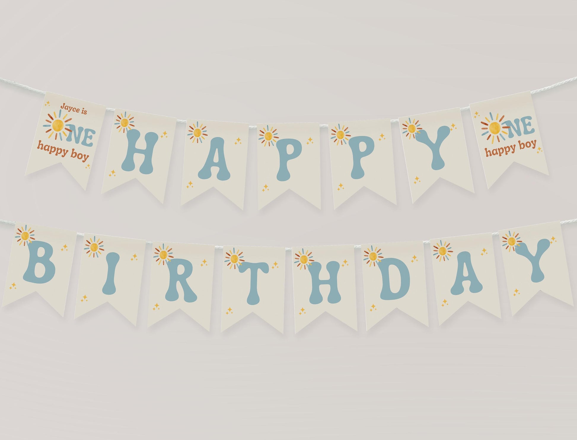 One Happy Boy Sunshine Banner - First Trip Around The Sun - Digital Download