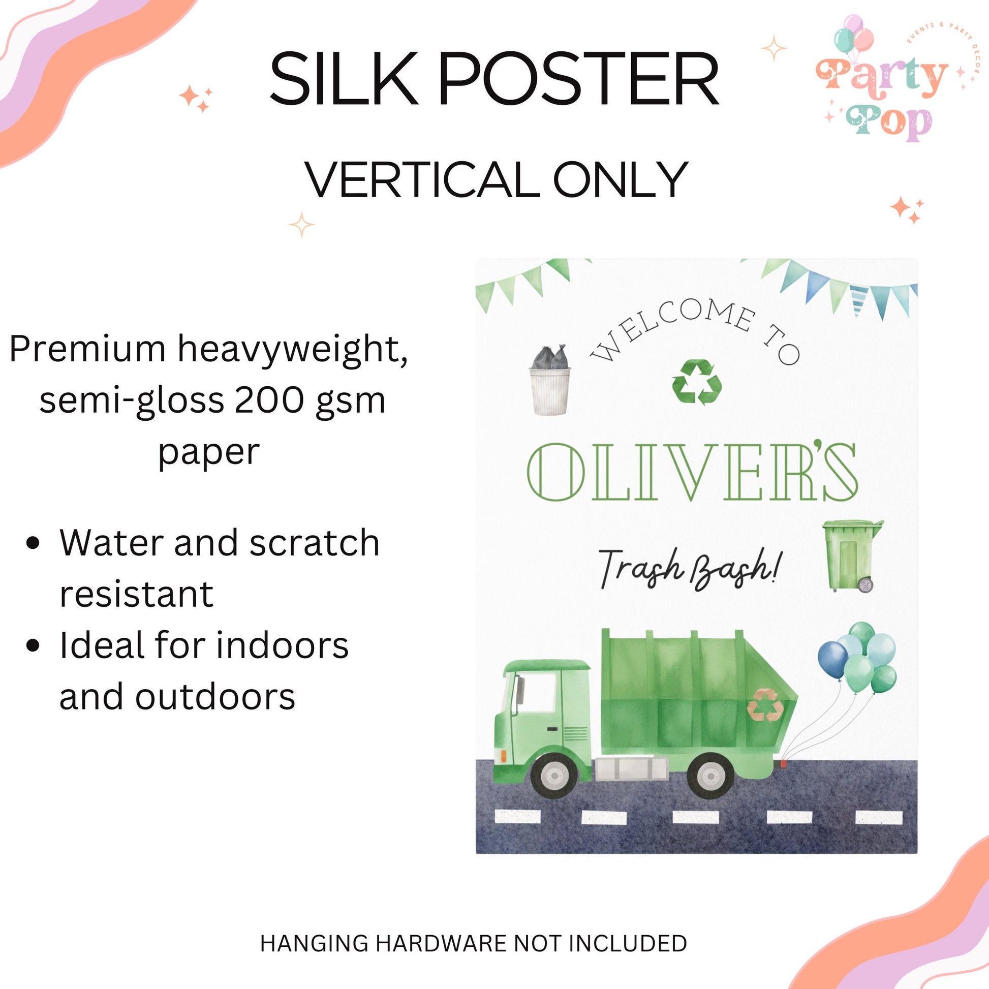 Trash Bash Welcome Sign - Garbage Truck Theme