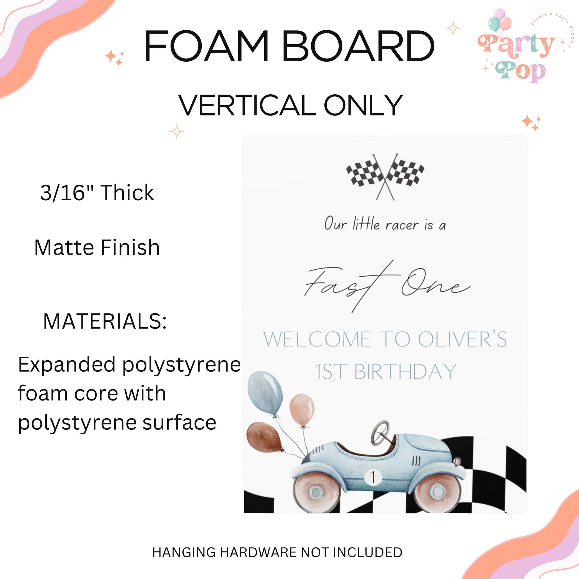 Fast One Birthday Welcome Sign