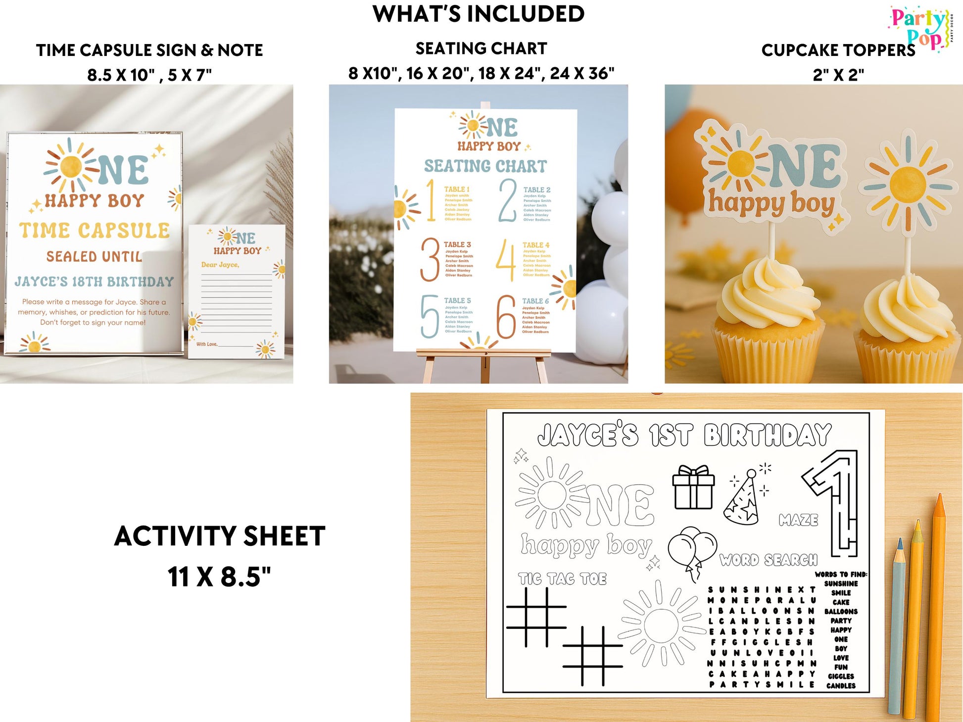 One Happy Boy Birthday Bundle - First Trip Around The Sun - Digital Download