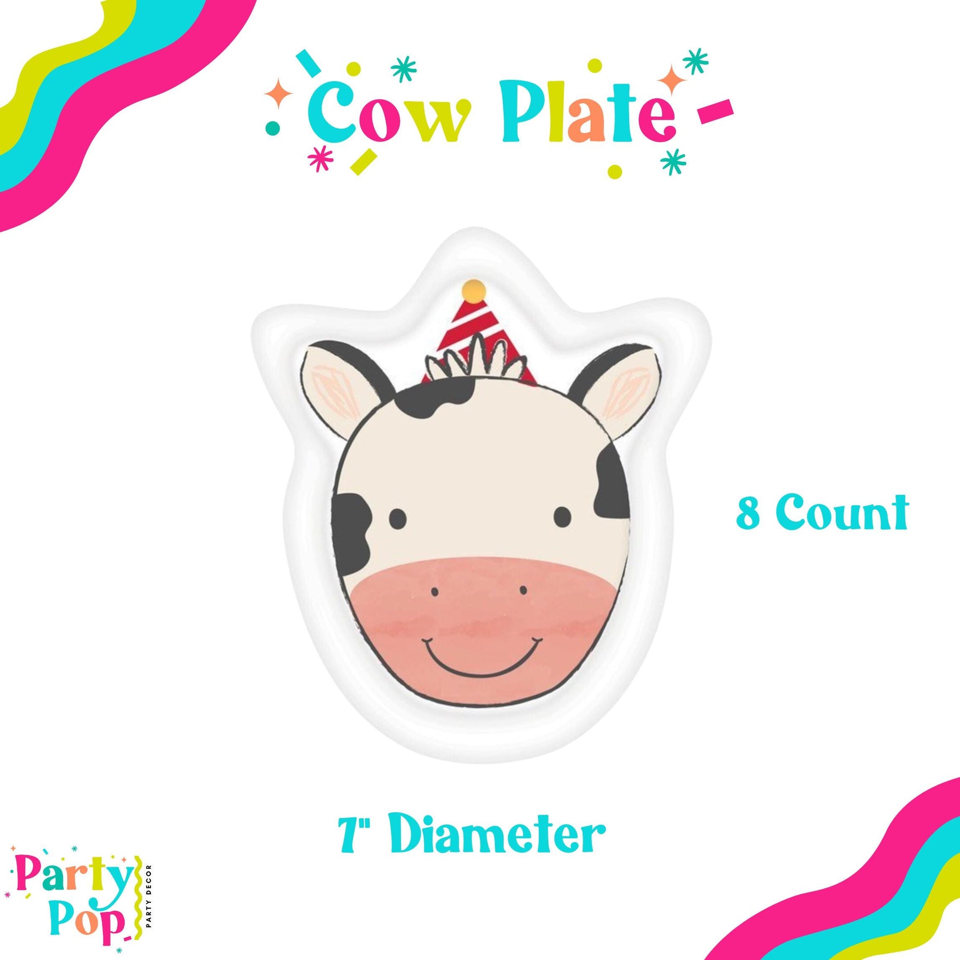 Cow Birthday Plate - Farm Animal Birthday Decor
