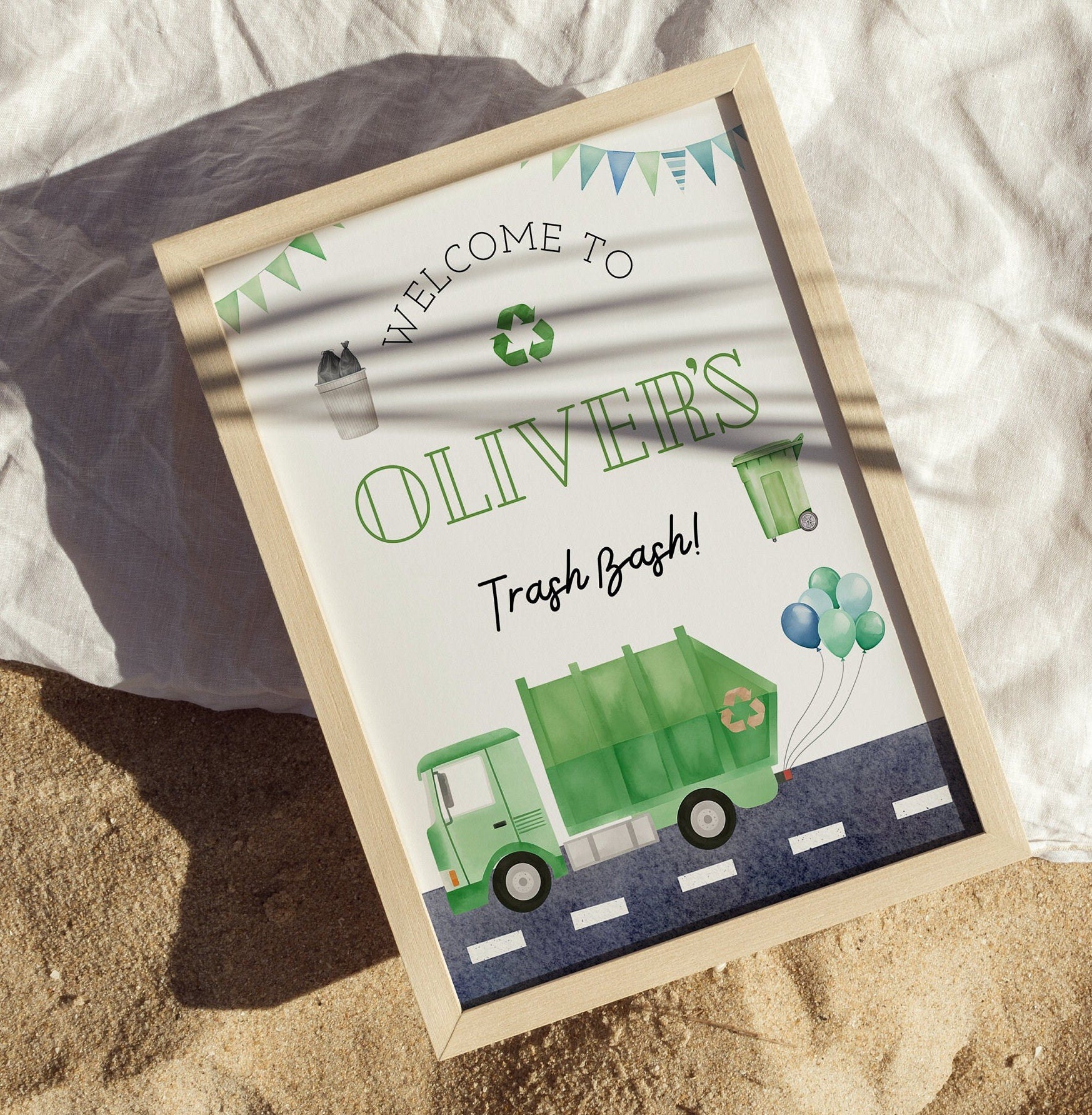 Trash Bash Welcome Sign - Garbage Truck Theme