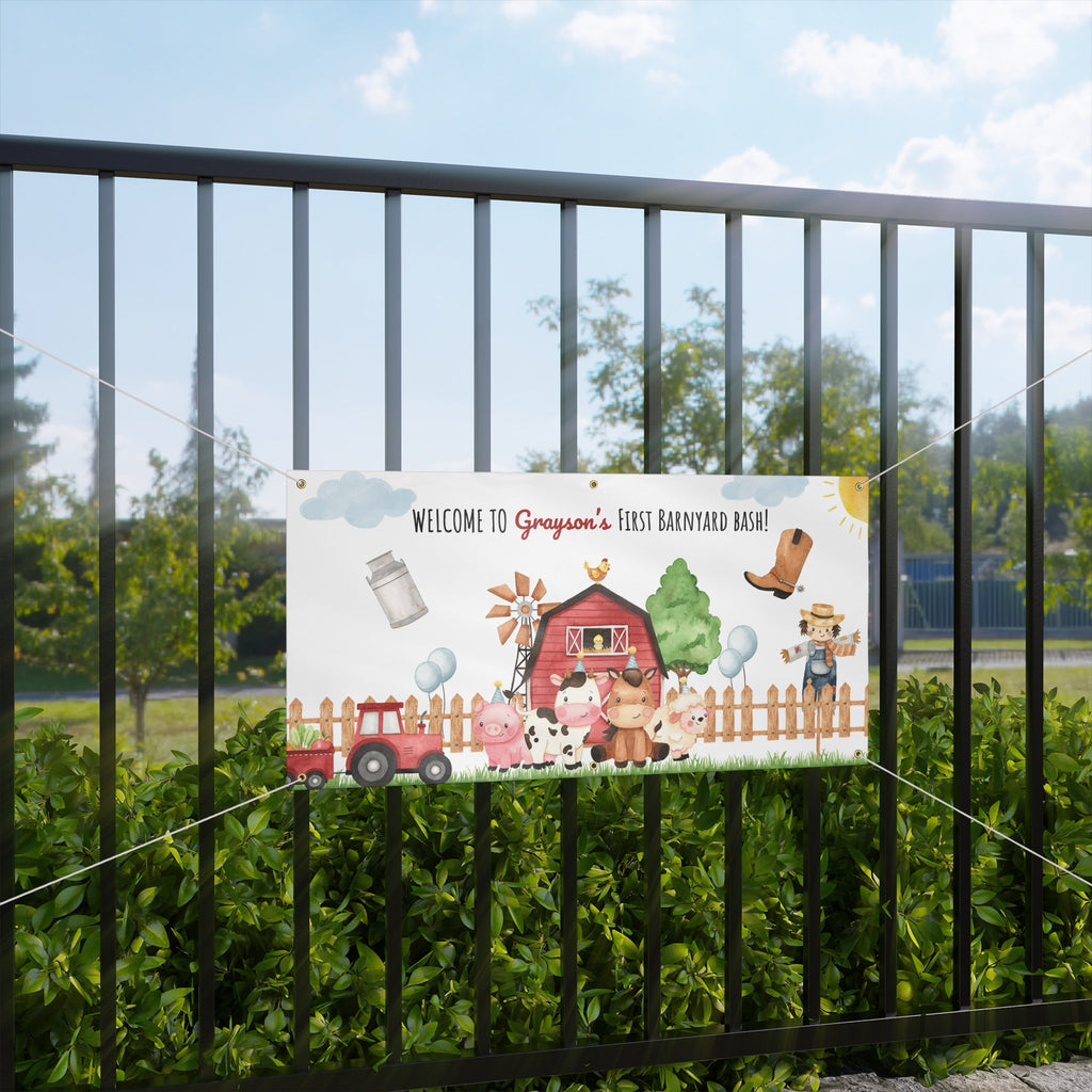 Farm Animals - Farm Party Decor - Custom Banner