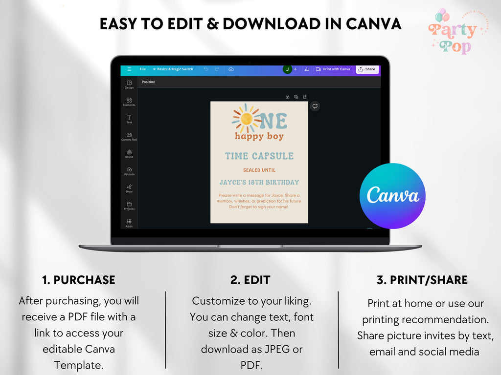 First Trip Around The Sun - Time Capsule - Instant Download