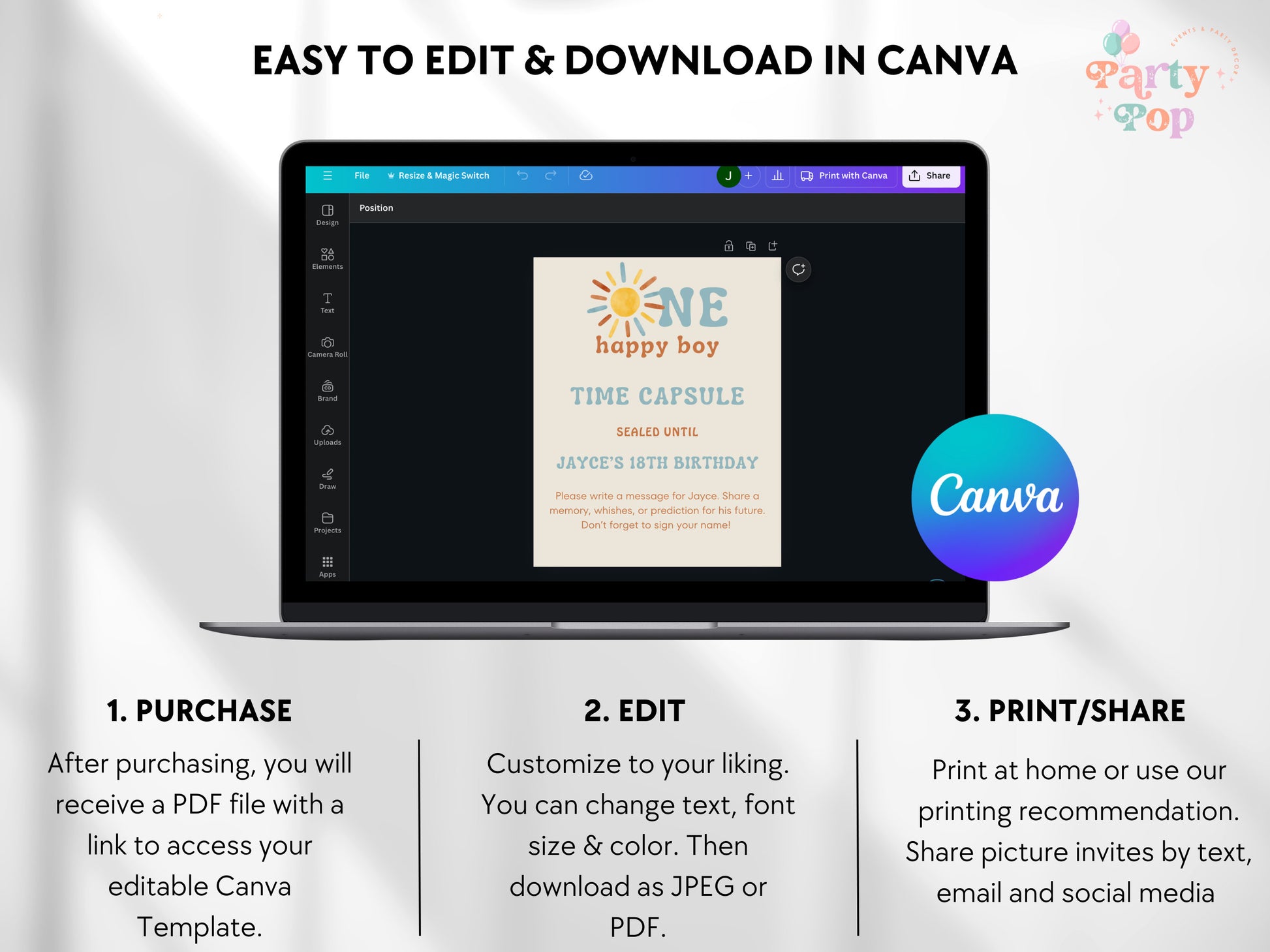 First Trip Around The Sun - Time Capsule - Instant Download