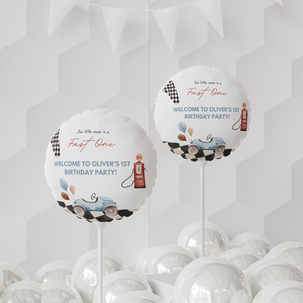 Fast One Birthday Balloon - Vintage Race Car - Race Car Birthday