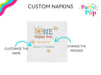 One Happy Boy Custom Napkins - Sunshine Boho Theme