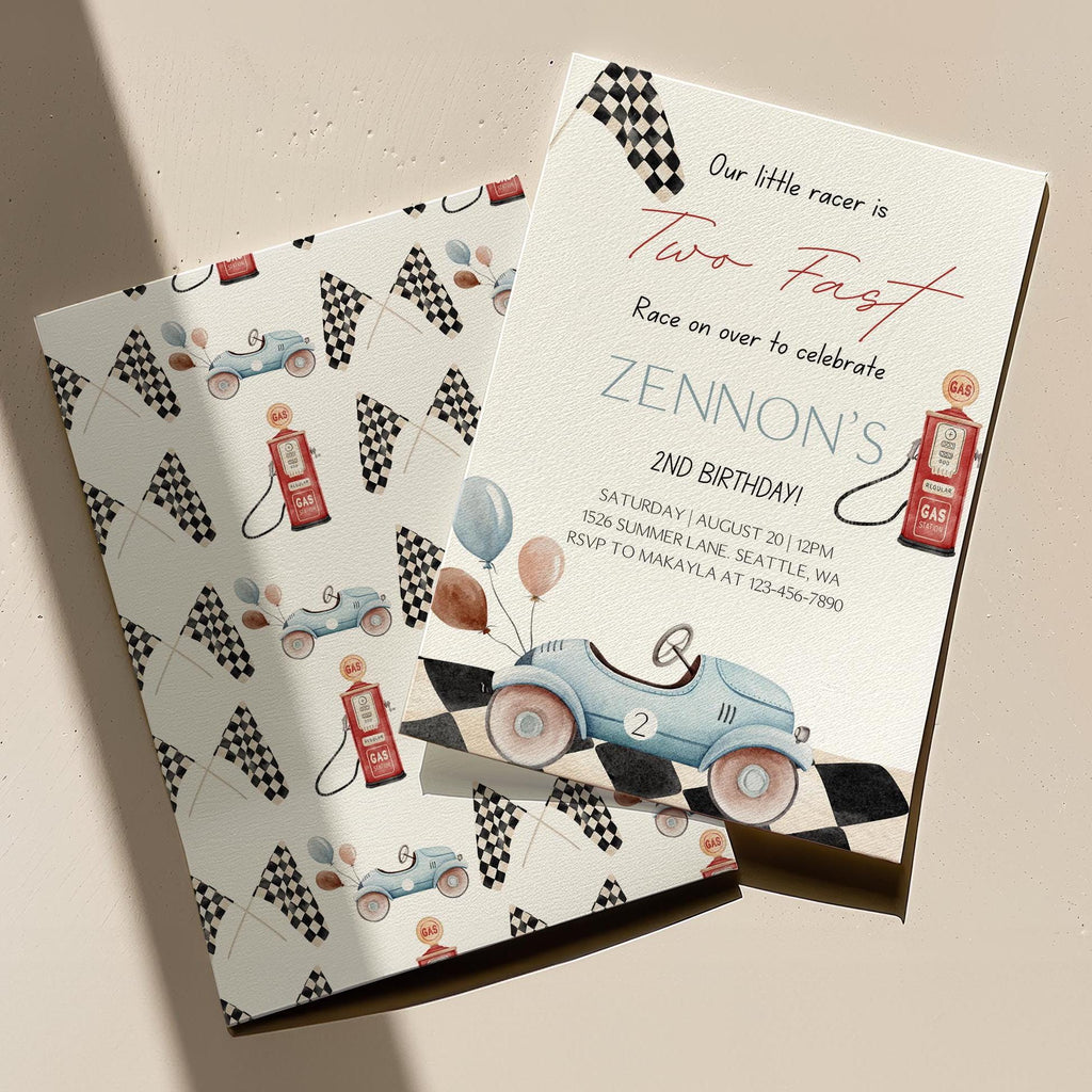 Two Fast Birthday Invitation - Digital Download