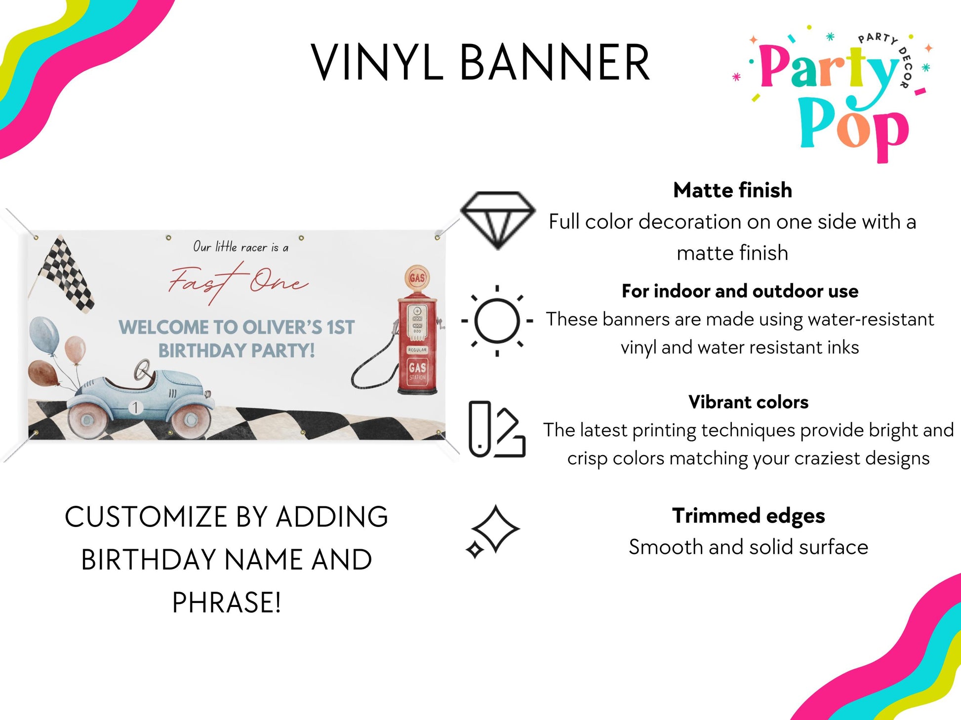 Fast One Birthday - Fast One Birthday Decoration - Race Car Birthday