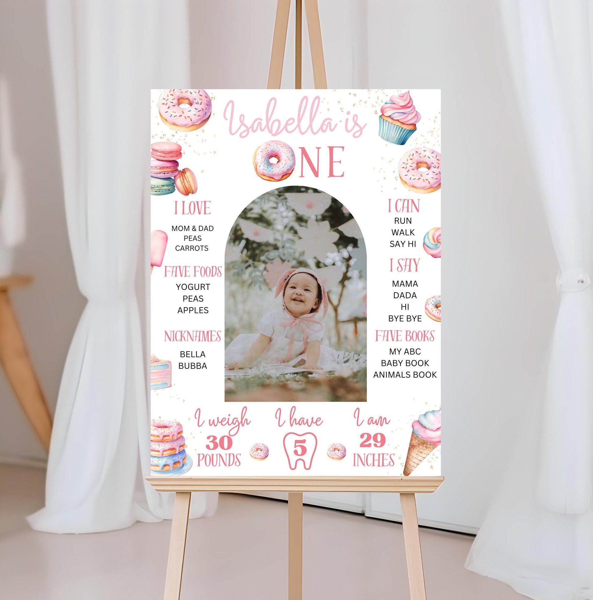 Sweet One Milestone Board - Digital Download