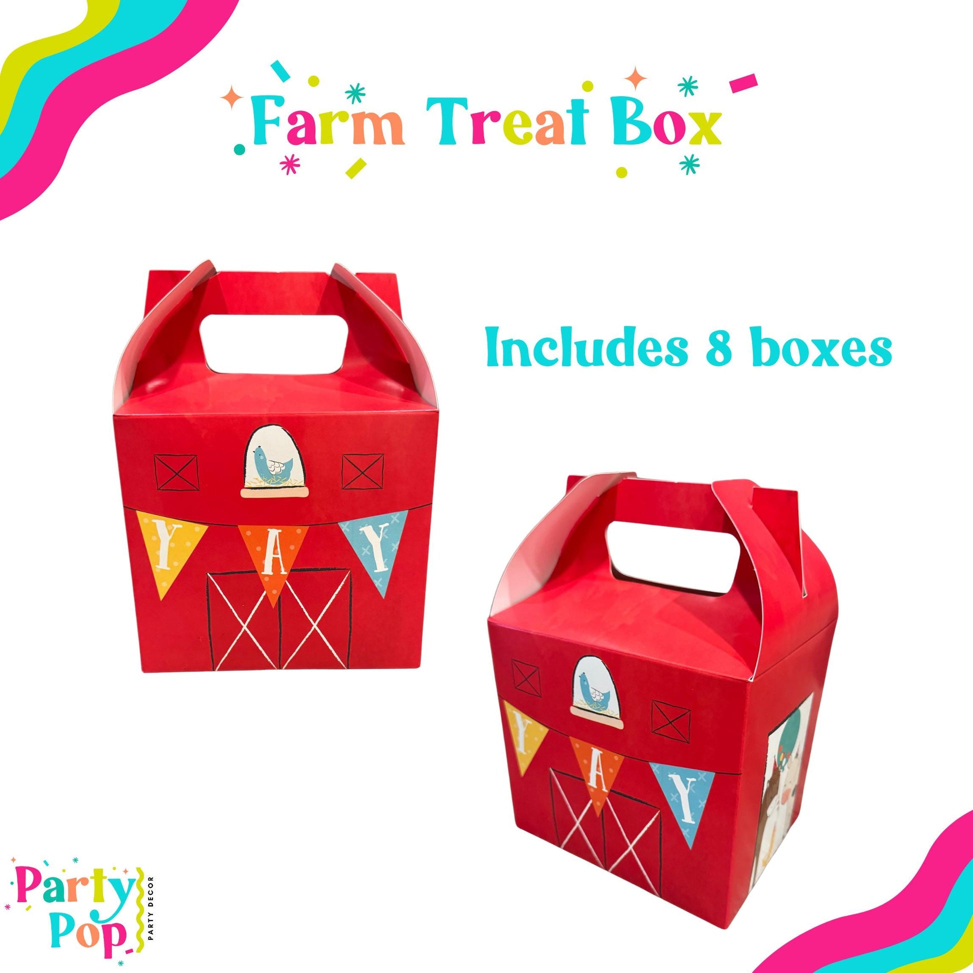 Treat Boxes- Farm Animal Birthday Party Decor