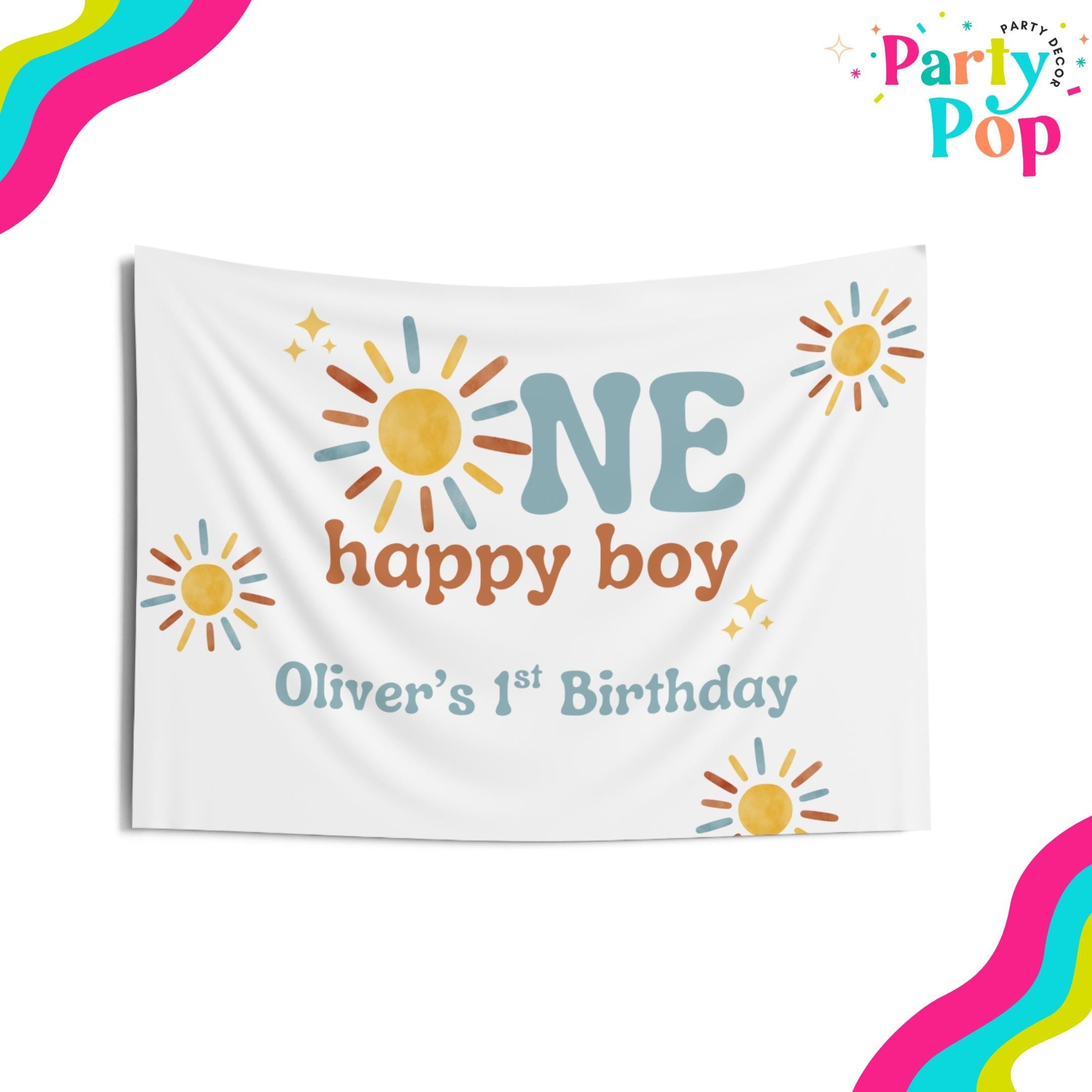 One Happy Boy Birthday Banner (Printed + Shipped)