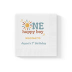 One Happy Boy Custom Napkins - Sunshine Boho Theme