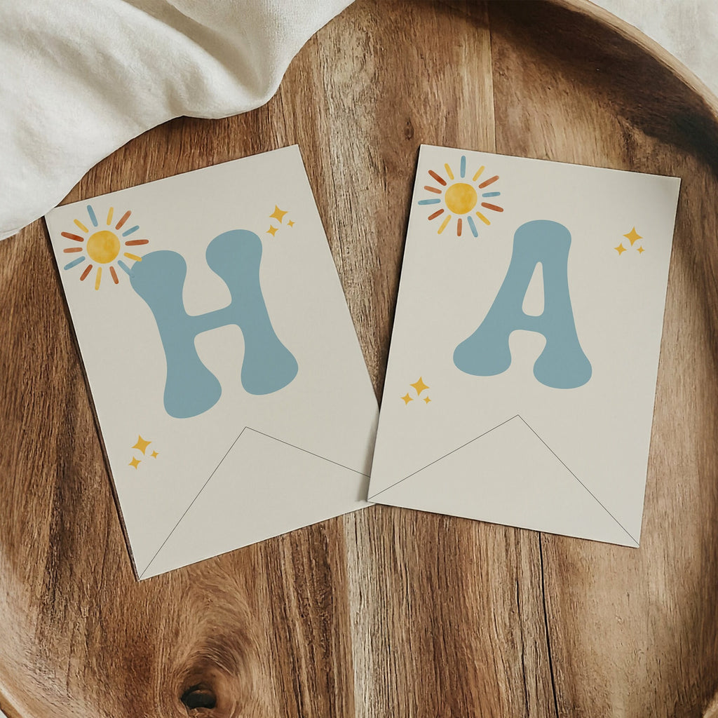 One Happy Boy Sunshine Banner - First Trip Around The Sun - Digital Download