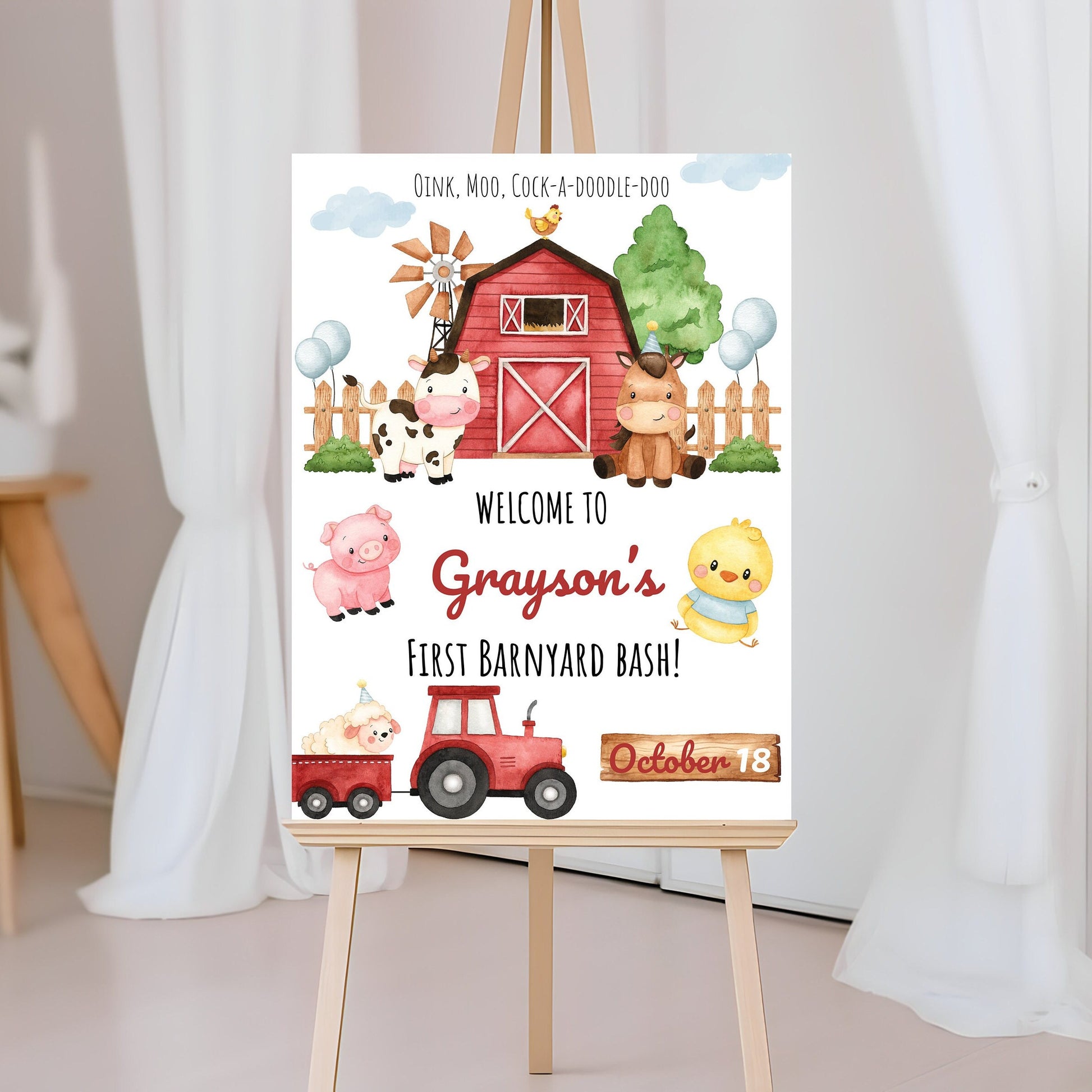 Farm Animals - Farm Party Decor - Digital Download