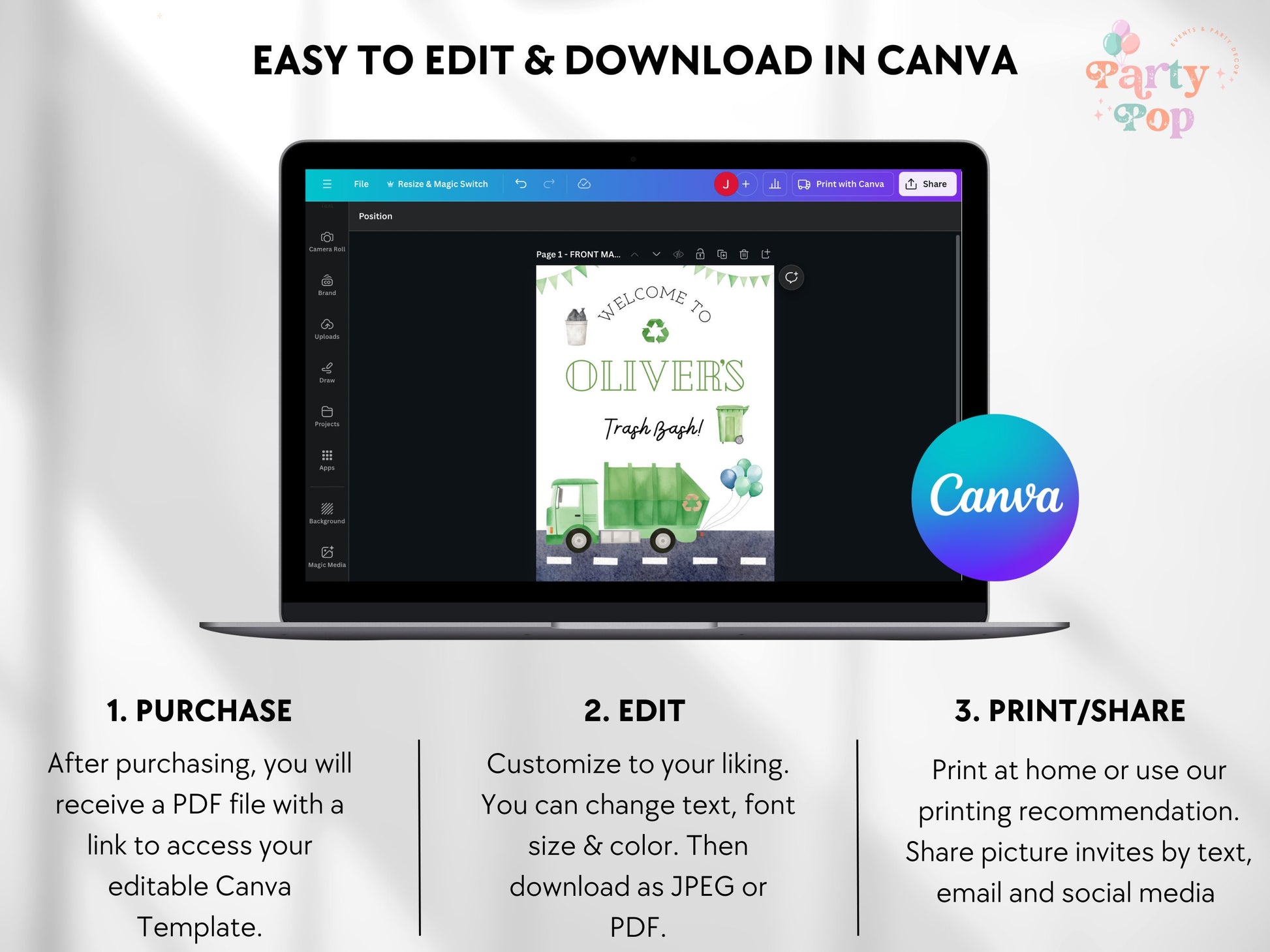 Trash Bash Welcome Sign - Digital Download