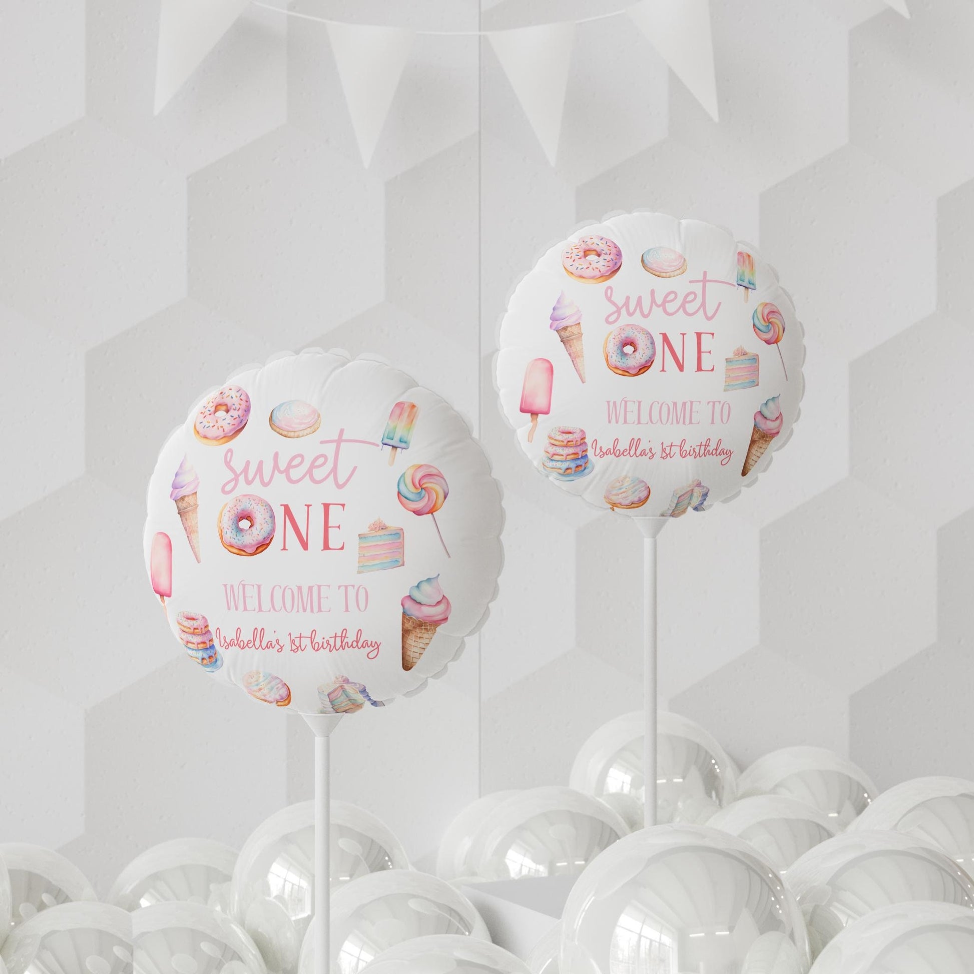 Sweet One Custom Birthday Balloons - Sweets Theme Party