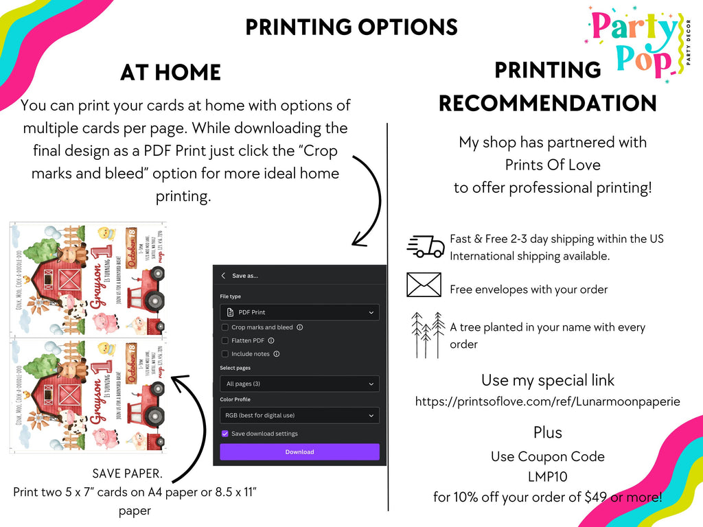 Farm Animal Birthday Invitation - Farm Birthday Party - Digital Download