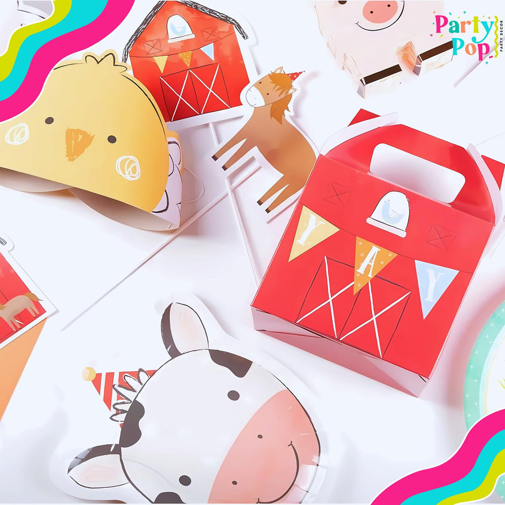 Treat Boxes- Farm Animal Birthday Party Decor