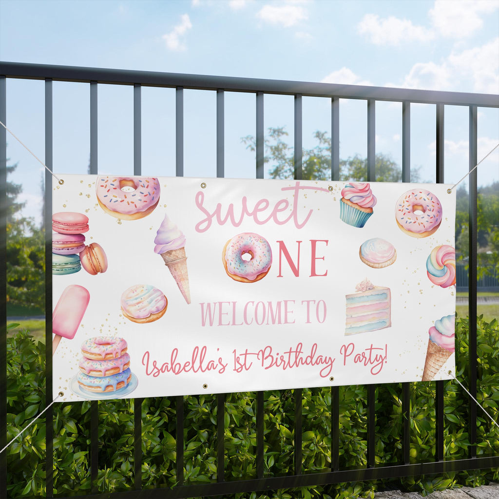 Sweet One 1st Birthday Custom Vinyl Banner - Sweets Themed