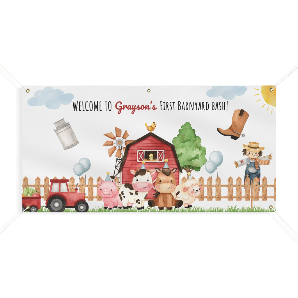 Farm Animals - Farm Party Decor - Custom Banner