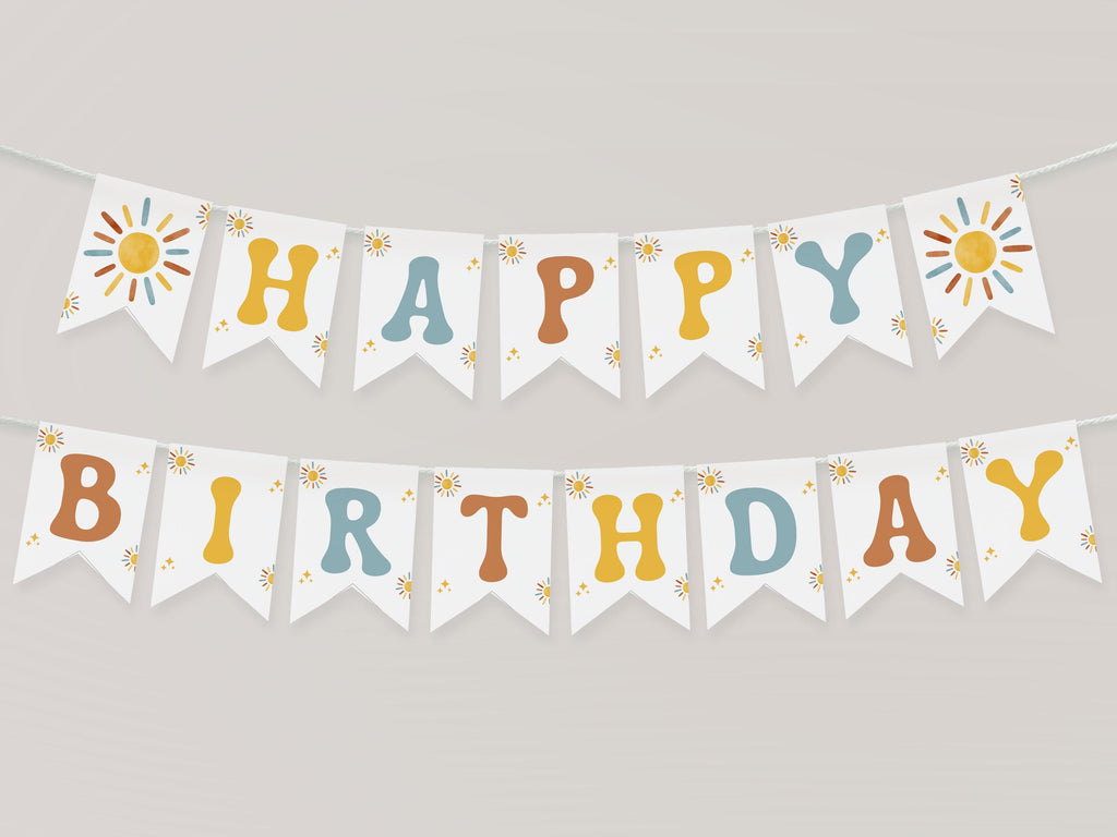 One Happy Boy Birthday Signage Bundle - 1st Trip Around The Sun - Digital Download
