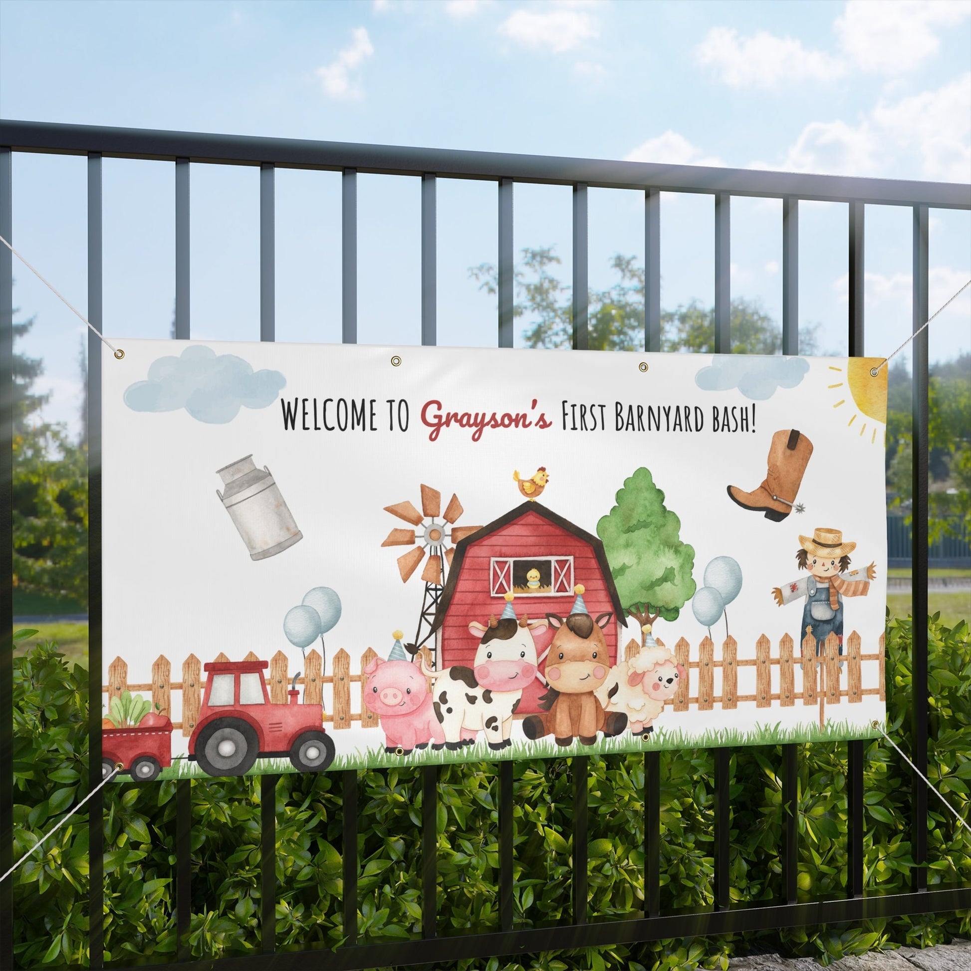 Farm Animals - Farm Party Decor - Custom Banner