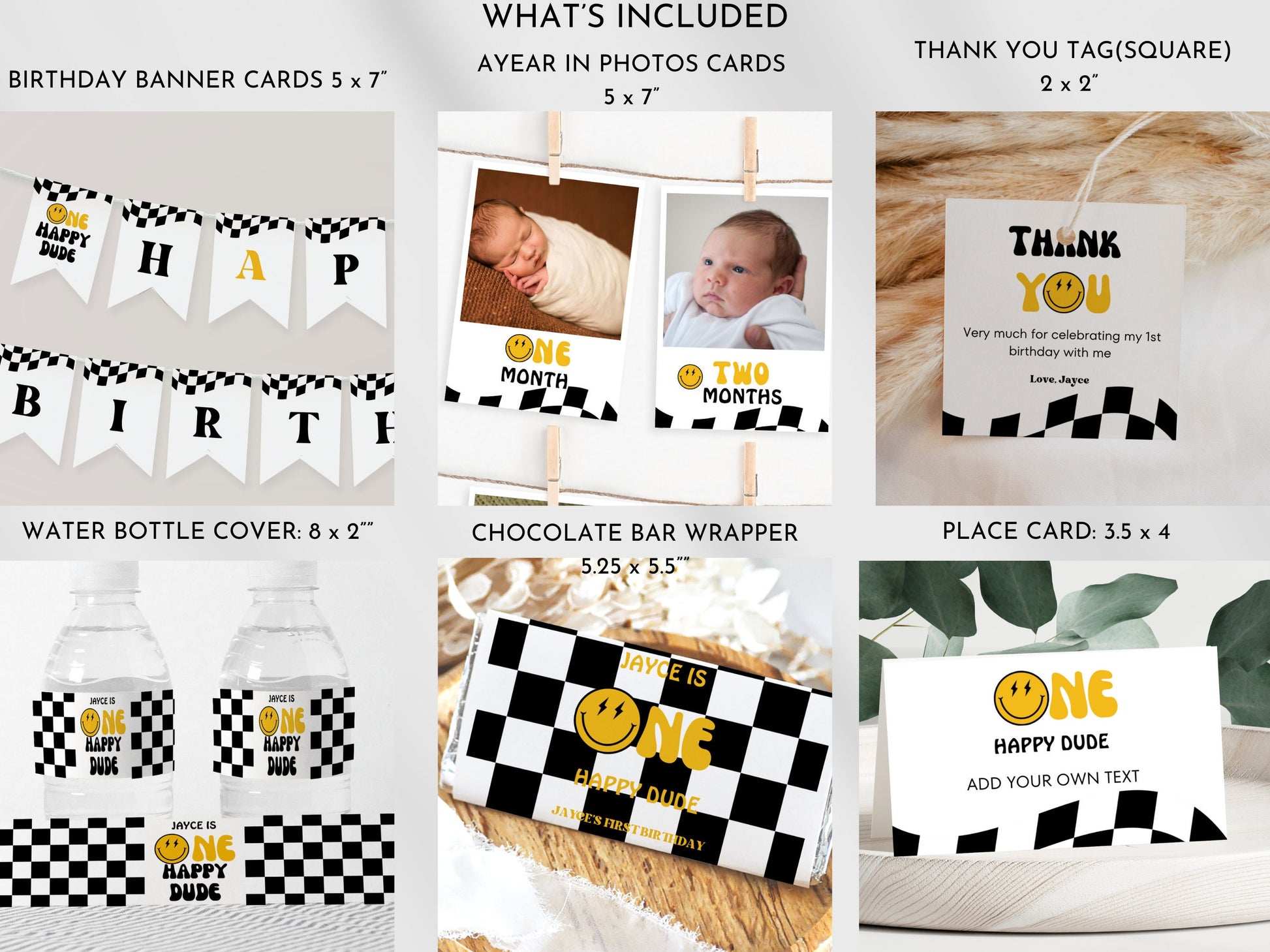 One Happy Dude Birthday Bundle | One Happy Dude | One Happy Dude Invitation | One Happy Dude Birthday | 1st Birthday Invitation | Editable