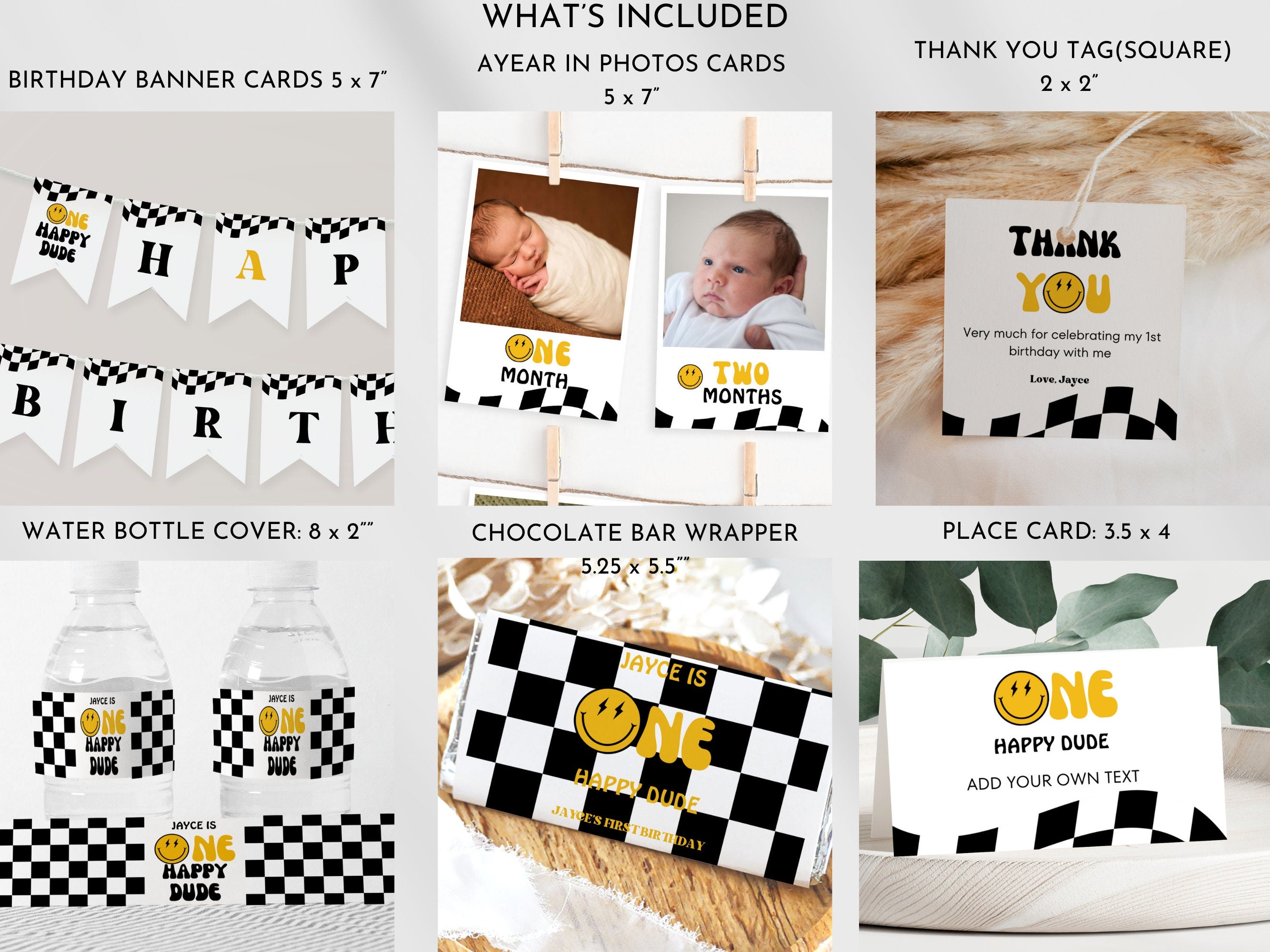 One Happy Dude Birthday Bundle | One Happy Dude | One Happy Dude Invitation | One Happy Dude Birthday | 1st Birthday Invitation | Editable