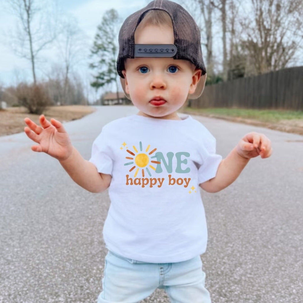 One Happy Boy - 1st Trip Around The Sun Birthday Shirt - Matching Family Shirts